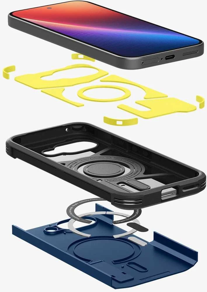 Dėklas Spigen 029 d. „Tough Armor MagSafe“ tamsiai mėlynas – „Google Pixel 9a“