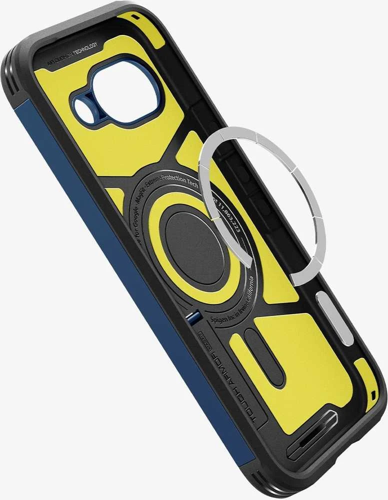 Dėklas Spigen 029 d. „Tough Armor MagSafe“ tamsiai mėlynas – „Google Pixel 9a“