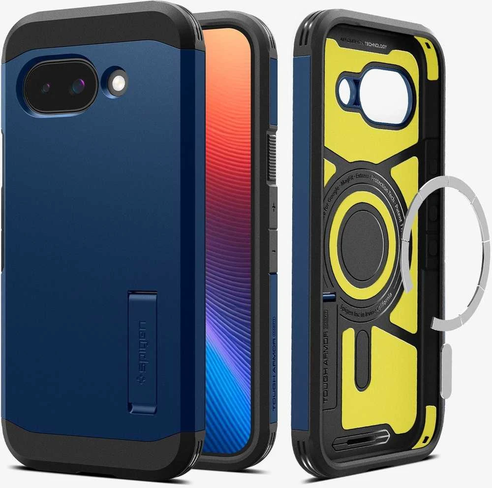 Dėklas Spigen 029 d. „Tough Armor MagSafe“ tamsiai mėlynas – „Google Pixel 9a“