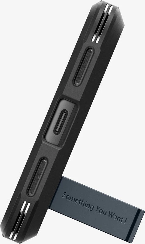 Dėklas Spigen Tvirtas šarvas, metalinis skalūno spalvos – „Google Pixel 8a“