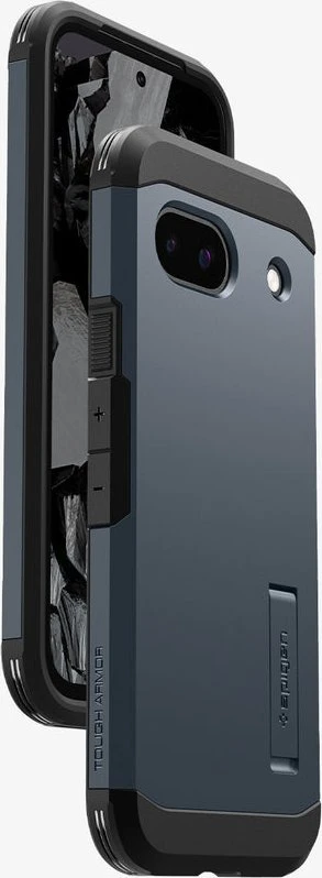 Dėklas Spigen Tvirtas šarvas, metalinis skalūno spalvos – „Google Pixel 8a“