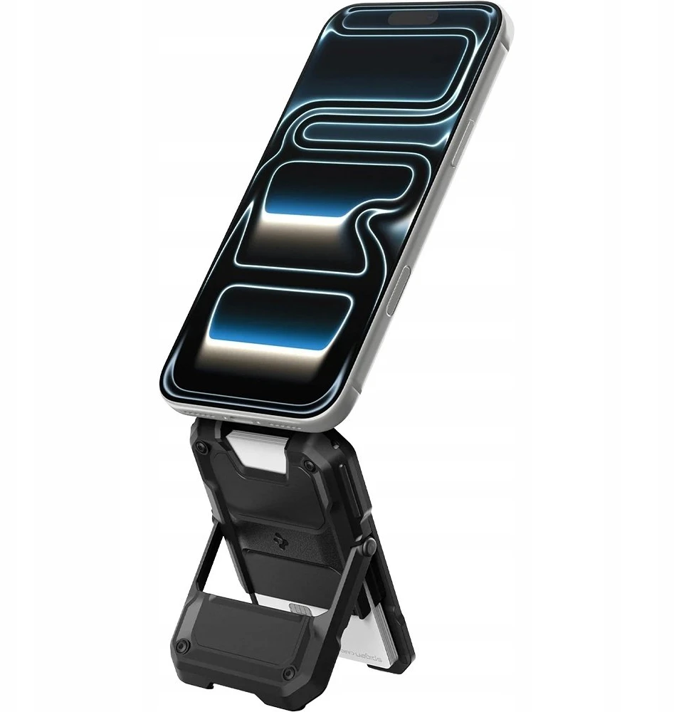 Dėklas „Spigen Tough Armor Pro“ piniginė, „MagSafe 5 Card“, juoda