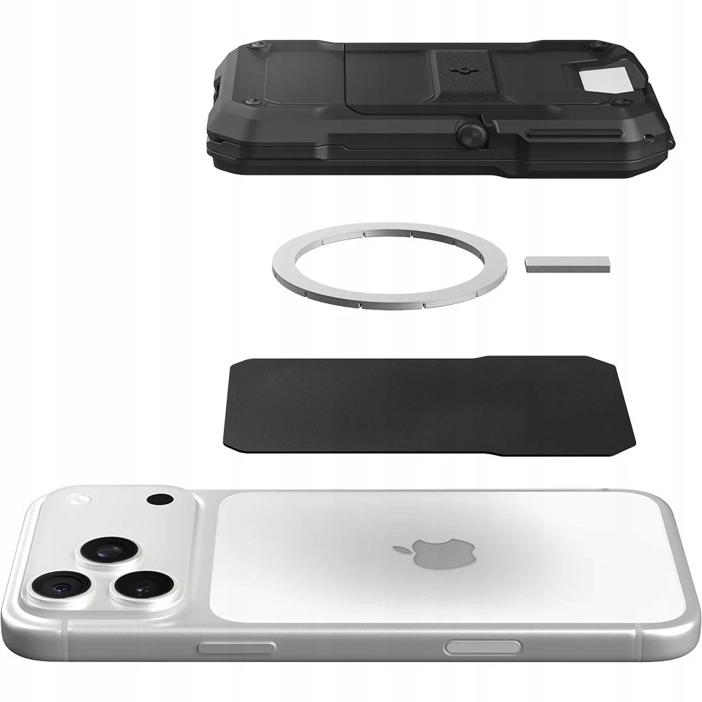 Dėklas „Spigen Tough Armor Pro“ piniginė, „MagSafe 5 Card“, juoda