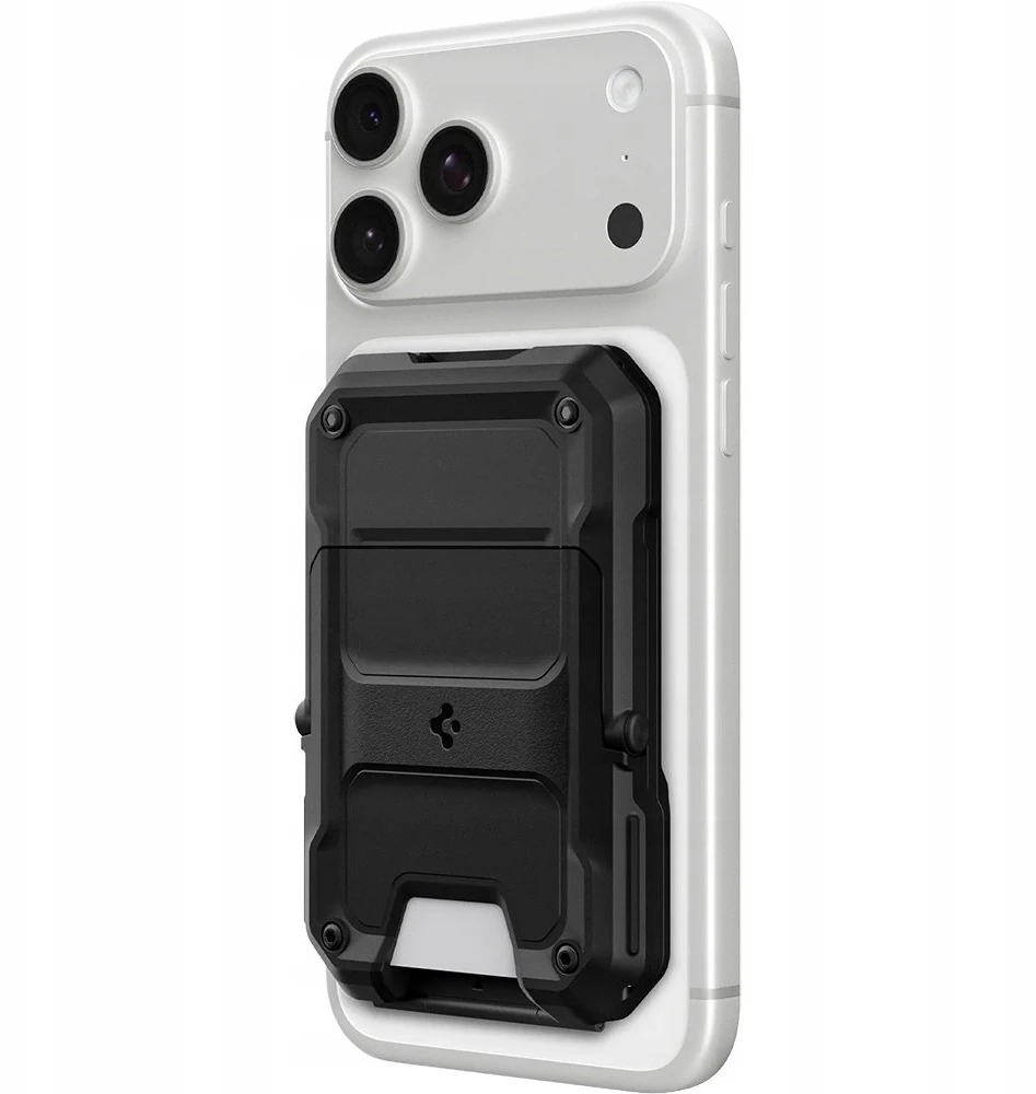 Dėklas „Spigen Tough Armor Pro“ piniginė, „MagSafe 5 Card“, juoda