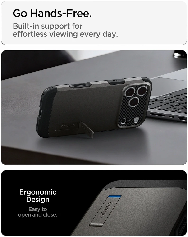 Spigen Tough Armor MagSafe dėklas iPhone 18 Pro / 17 Pro - juodas