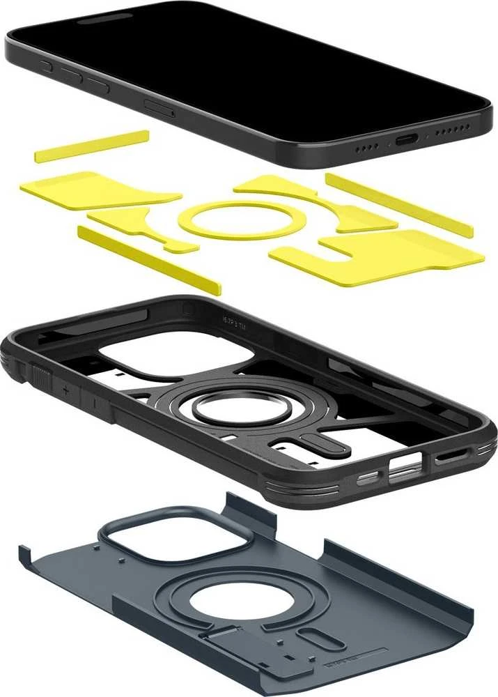Spigen Tough Armor (MagFit) dėklas skirtas Apple iPhone 15 Pro Max, spalva - Metal Slate
