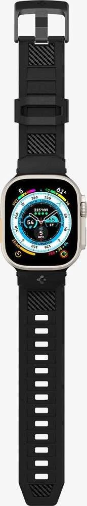 Dėklas Spigen Rugged Ultra apyrankė, matinės juodos spalvos – Apple Watch 49mm/46mm/45mm/44mm/42mm