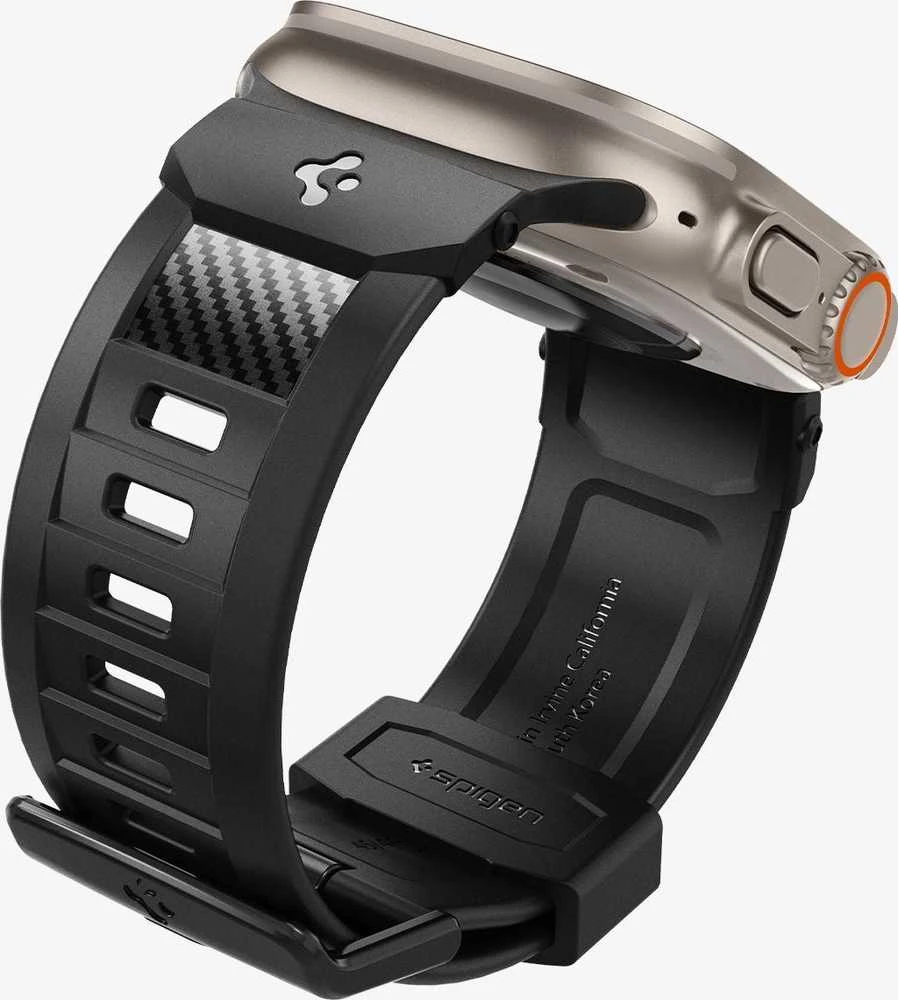 Dėklas Spigen Rugged Ultra apyrankė, matinės juodos spalvos – Apple Watch 49mm/46mm/45mm/44mm/42mm