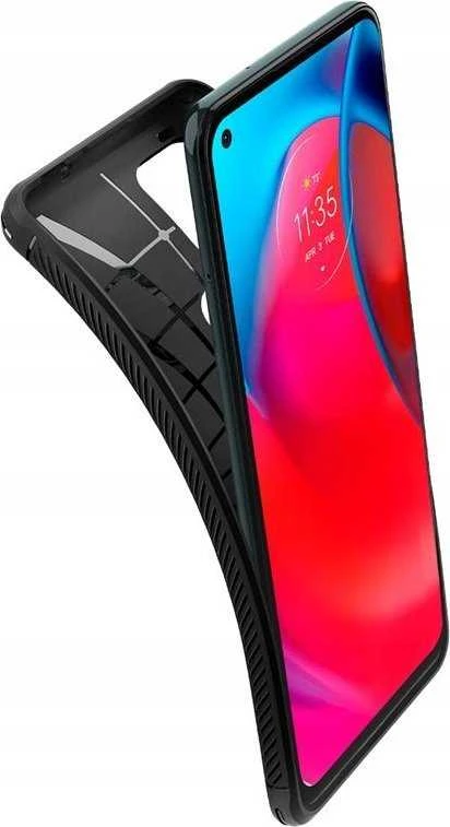 Dėklas Spigen Rugged Armor, juodas - Motorola Moto G Stylus 5G