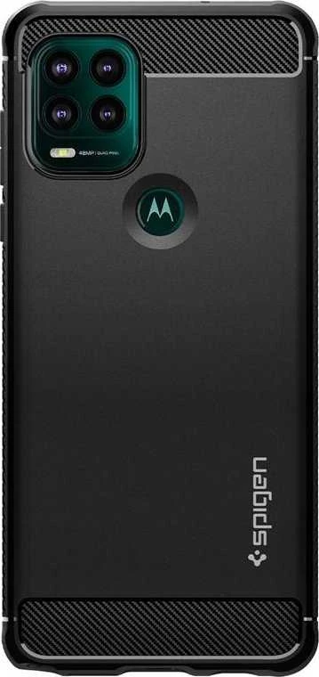 Dėklas Spigen Rugged Armor, juodas - Motorola Moto G Stylus 5G