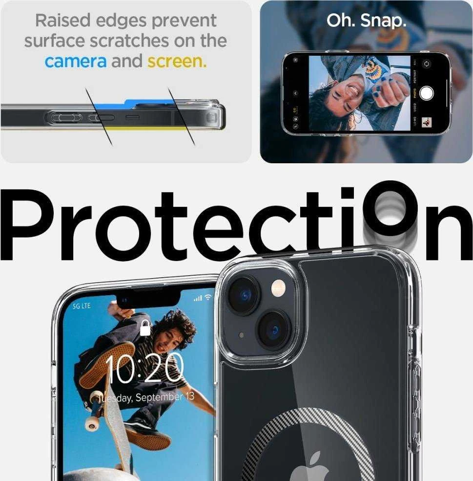 Spigen Ultra Hybrid (MagFit) dėklas skirtas Apple iPhone 14 Plus, spalva - Carbon Fiber