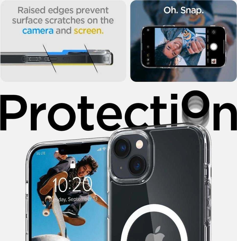 Spigen Ultra Hybrid (MagFit) dėklas skirtas Apple iPhone 14, spalva - Balta