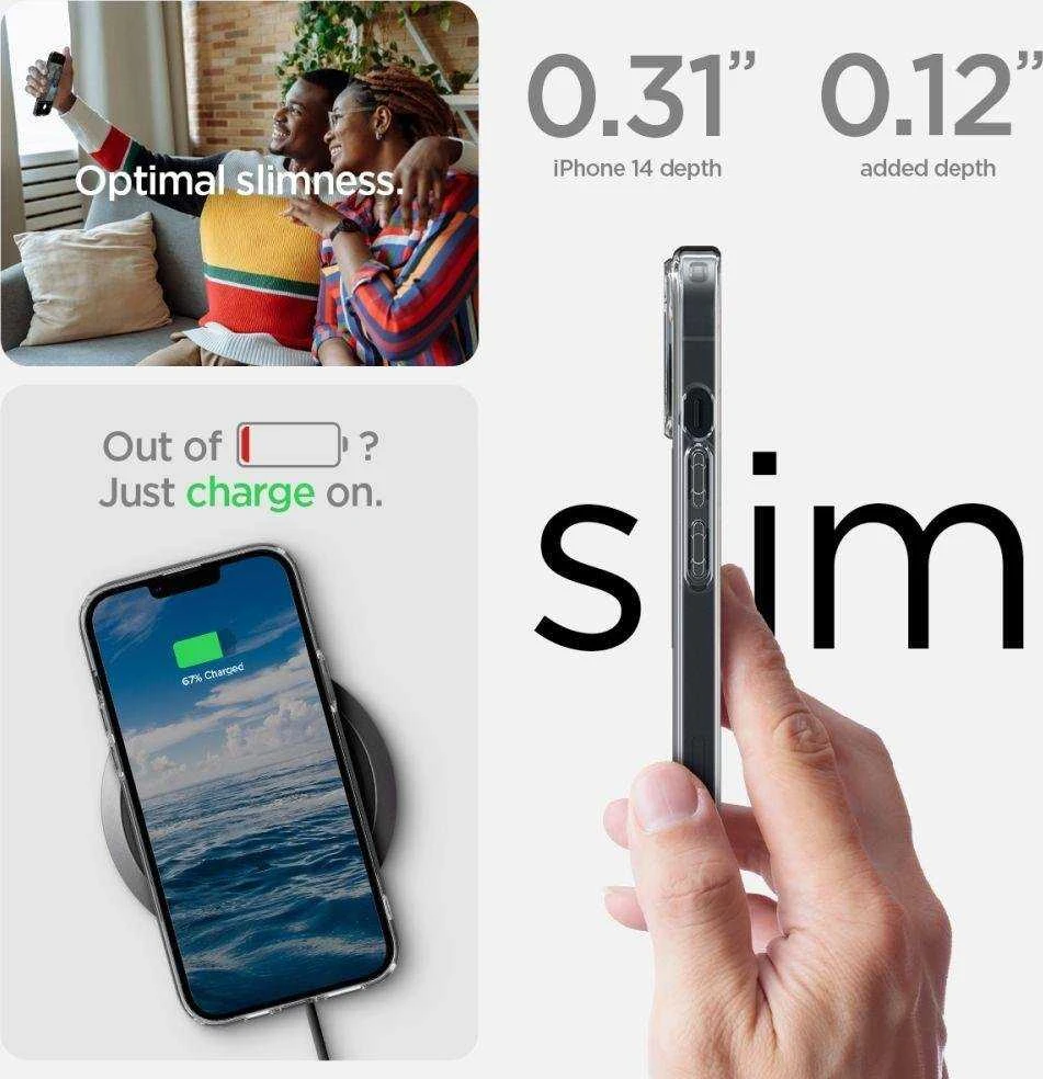 Spigen Ultra Hybrid (MagFit) dėklas skirtas Apple iPhone 14 Plus, spalva - Carbon Fiber