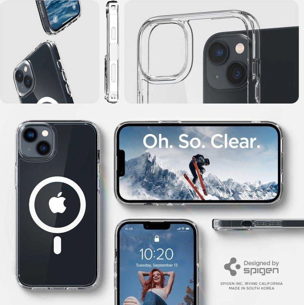Spigen Ultra Hybrid (MagFit) dėklas skirtas Apple iPhone 14, spalva - Balta