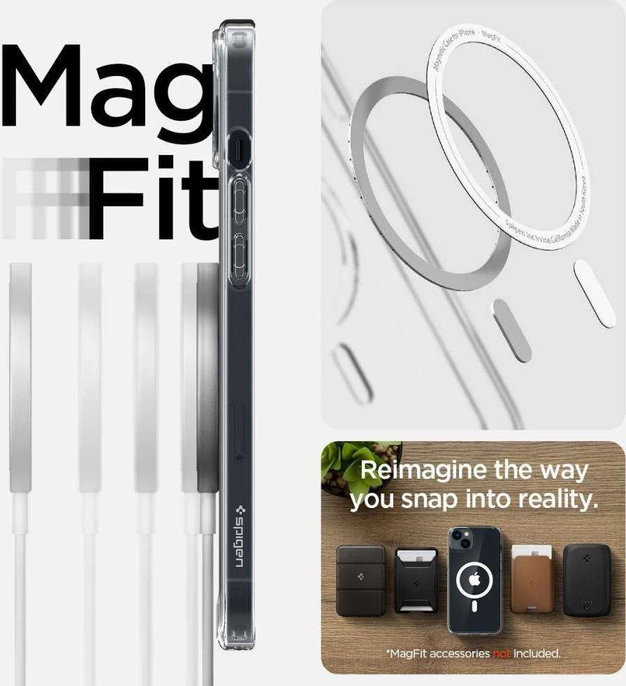 Spigen Ultra Hybrid (MagFit) dėklas skirtas Apple iPhone 14, spalva - Balta