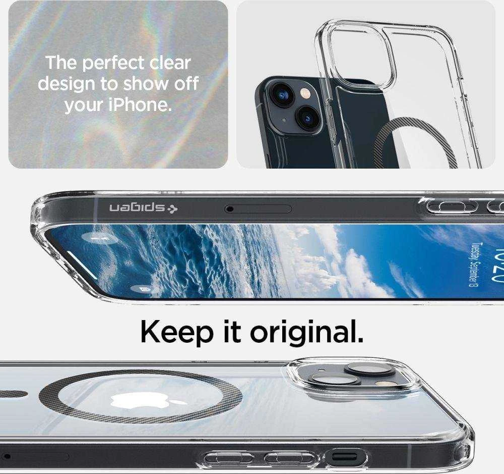 Spigen Ultra Hybrid (MagFit) dėklas skirtas Apple iPhone 14 Plus, spalva - Carbon Fiber
