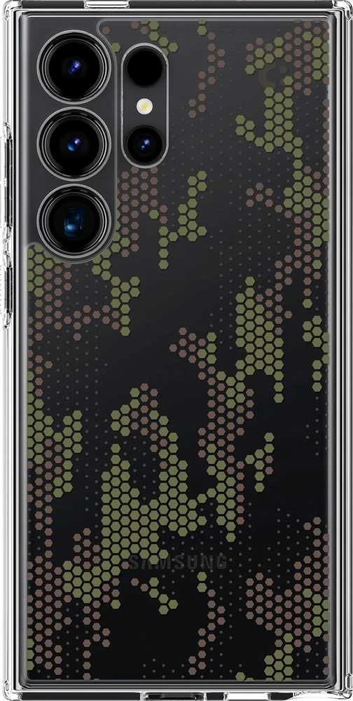 Dėklas Spigen Ultra Hybrid, digital camo - Samsung Galaxy S24 Ultra