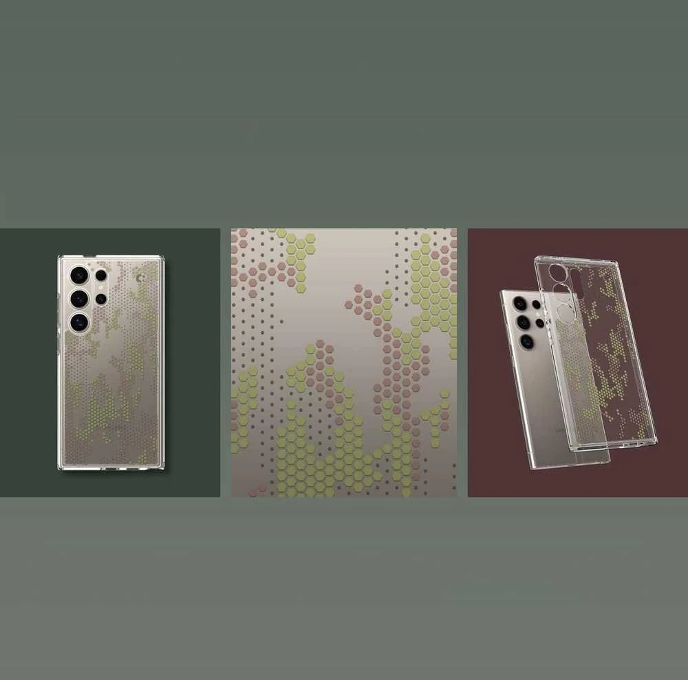 Dėklas Spigen Ultra Hybrid, digital camo - Samsung Galaxy S24 Ultra