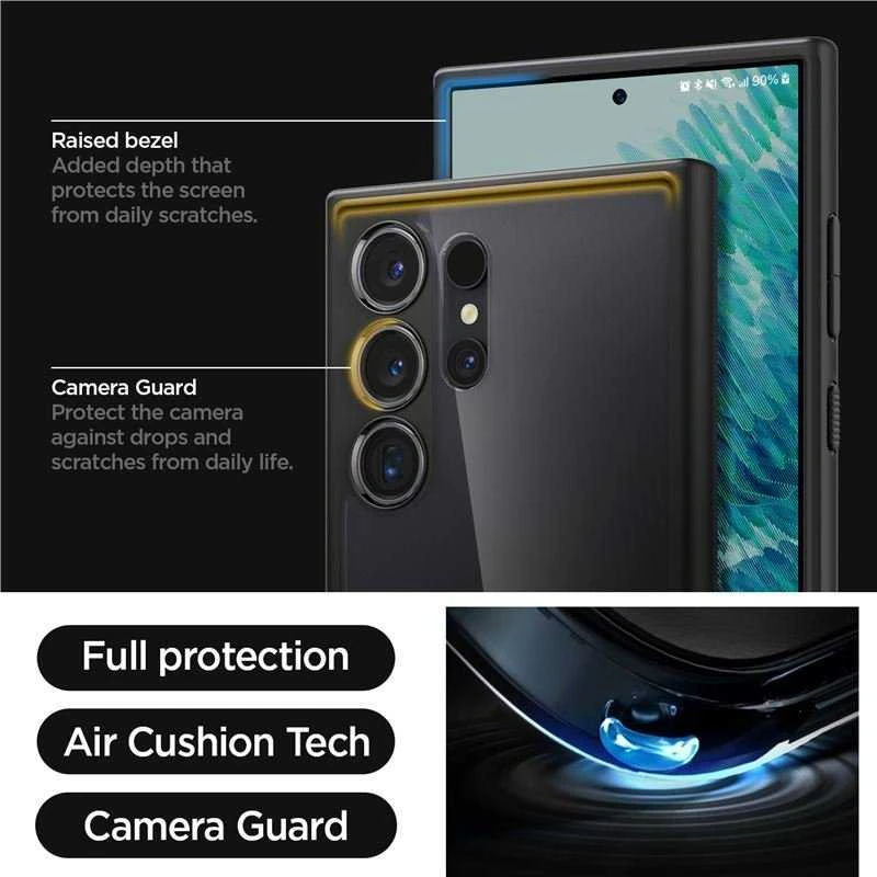 Samsung Galaxy S24 Ultra Spigen Ultra Hybrid Crystal Frost dėklas telefonui juodos spalvos