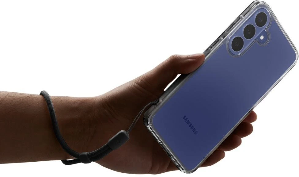 „Spigen Ultra Hybrid“ dėklas, skirtas „Samsung Galaxy S26 FE“, visiškai permatomas