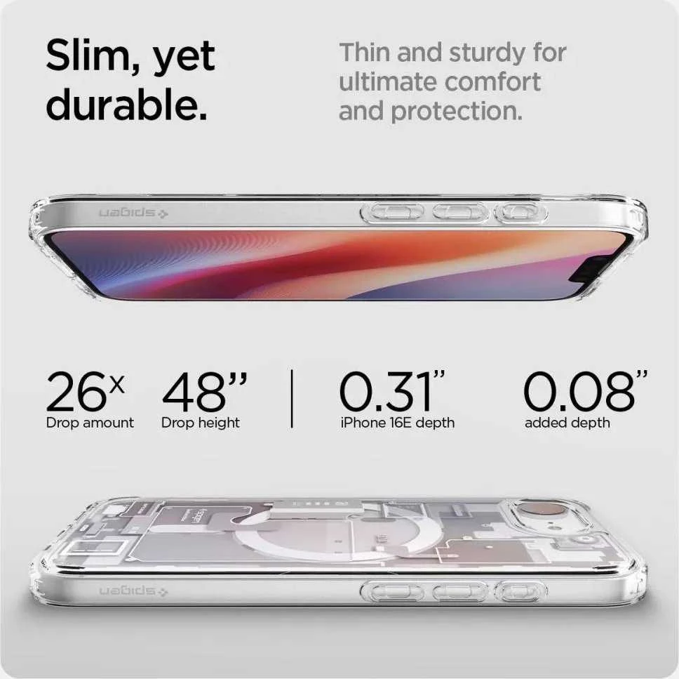 Dėklas Spigen Ultra Hybrid MagSafe Case for iPhone 16e / 17e Zero One - Baltas