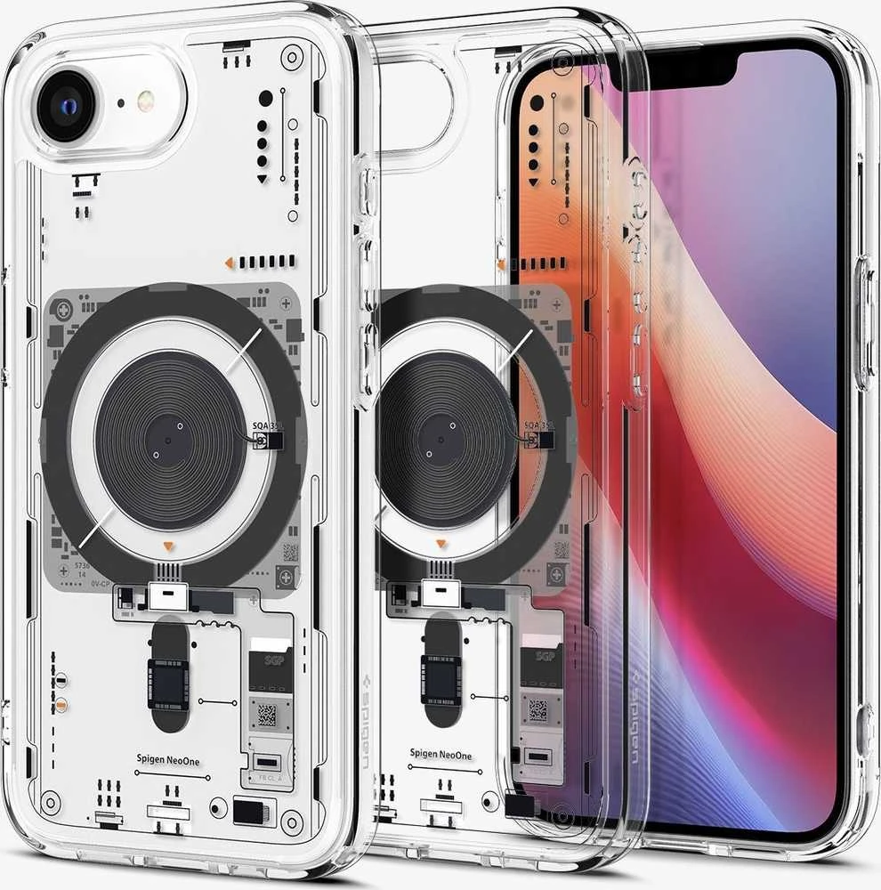 Spigen itin hibridinis „MagSafe“ dėklas, skirtas „iPhone 16e“ / „17e Neo One“ – skaidrus