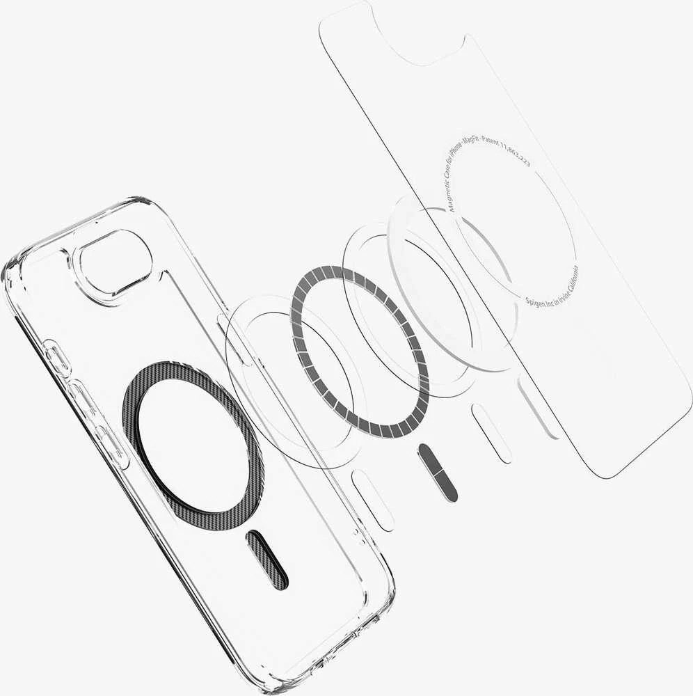 „Spigen Ultra Hybrid MagSafe“ dėklas, skirtas „iPhone 16e“ / „17e“ iš anglies pluošto – skaidrus