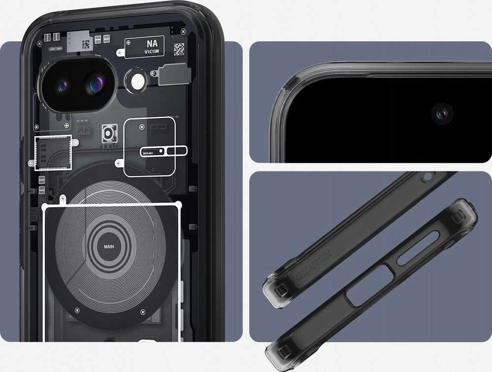 SPIGEN dėklas ULTRA HYBRID MAG suderinamas su MagSafe, skirtas GOOGLE PIXEL 9A zero one juodas