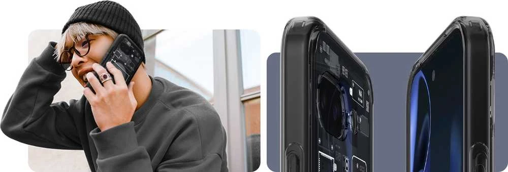 SPIGEN dėklas ULTRA HYBRID MAG suderinamas su MagSafe, skirtas GOOGLE PIXEL 9A zero one juodas