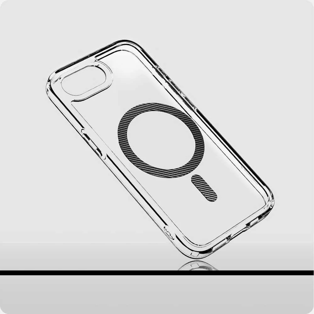 „Spigen Ultra Hybrid MagSafe“ dėklas, skirtas „iPhone 16e“ / „17e“ iš anglies pluošto – skaidrus