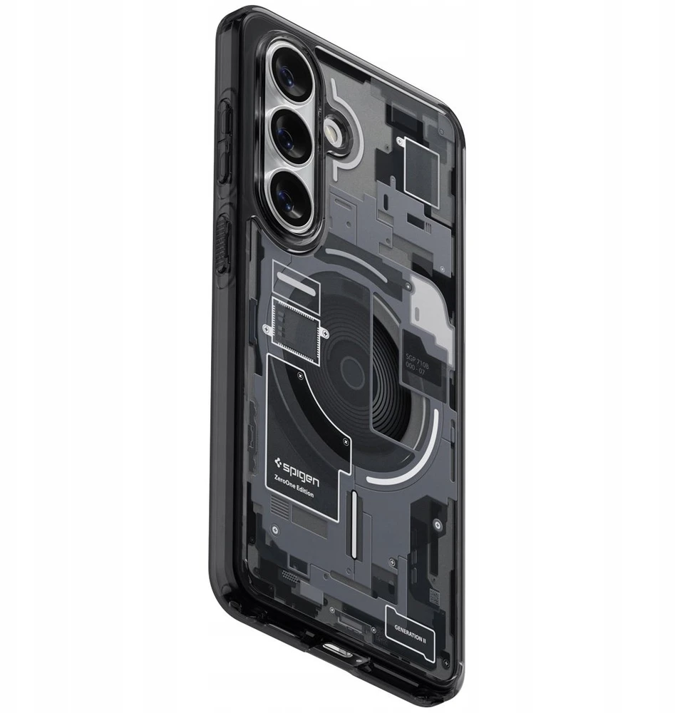 Spigen Ultra Hybrid Mag MagSafe dėklas skirtas Samsung Galaxy S26 Zero One – Clear juodos spalvos