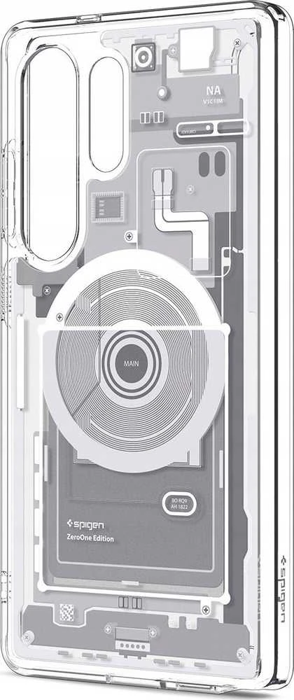 SPIGEN dėklas ULTRA HYBRID MAG suderinamas su MagSafe, skirtas S25 Ultra zero one baltas