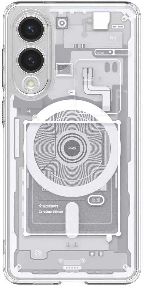 Spigen Ultra Hybrid Mag dėklas su MagSafe skirtas Samsung Galaxy S25 Edge su Print – baltos spalvos