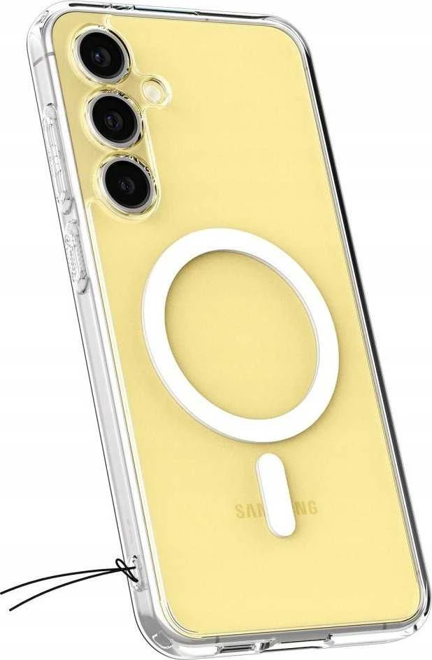 SPIGEN dėklas ULTRA HYBRID MAG suderinamas su MagSafe, skirtas S25 skaidrus / baltas