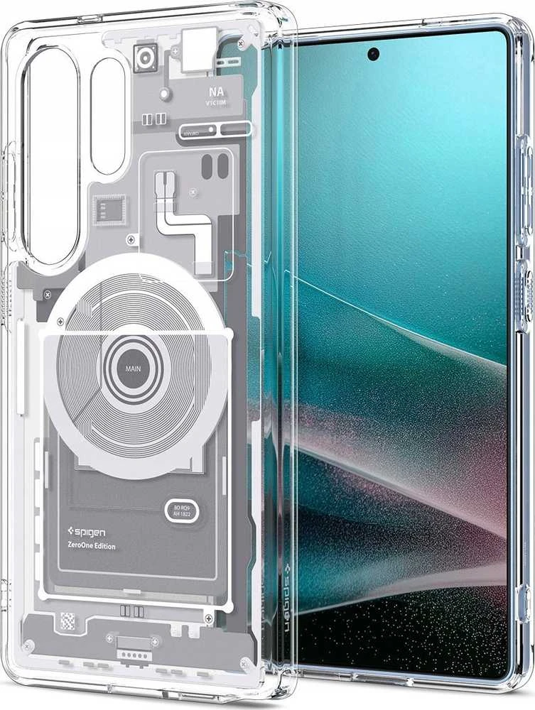SPIGEN dėklas ULTRA HYBRID MAG suderinamas su MagSafe, skirtas S25 Ultra zero one baltas
