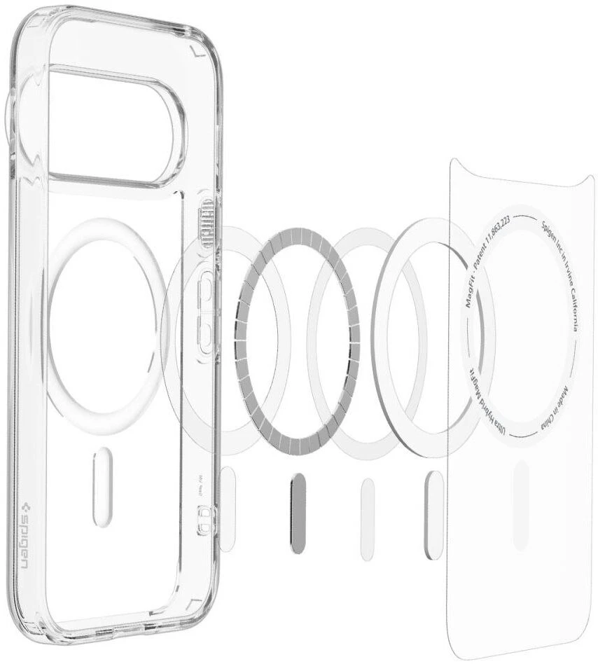 Dėklas SPIGEN ULTRA HYBRID MAG MAGSAFE GOOGLE PIXEL 11 PRO SKAIDRUS/Baltas