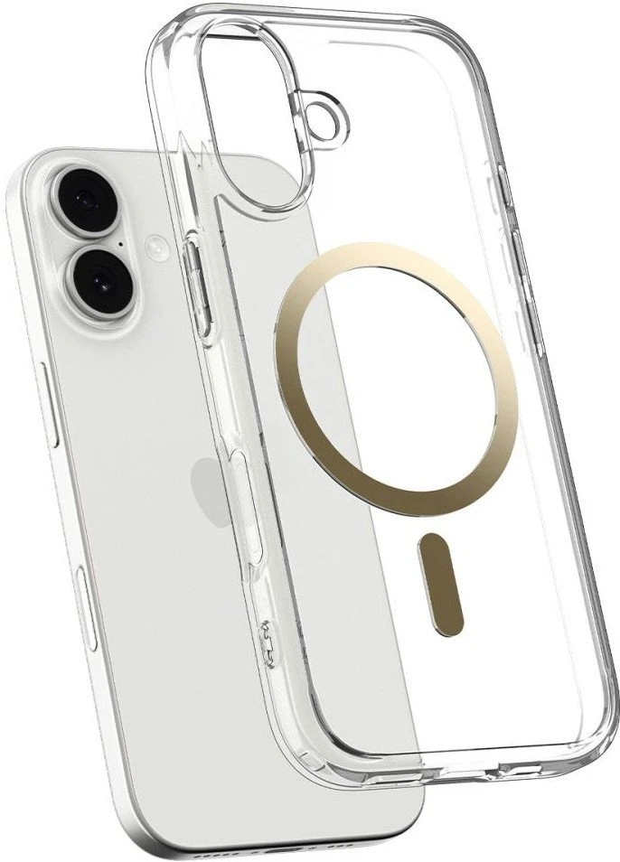 Spigen Ultra Hybrid MagSafe dėklas skirtas Apple iPhone 17 – skaidrus auksos spalvos