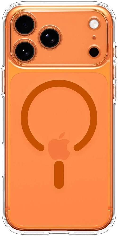 Dėklas „Spigen Ultra Hybrid MagSafe“, skaidrus oranžinis - iPhone 17 Pro Max