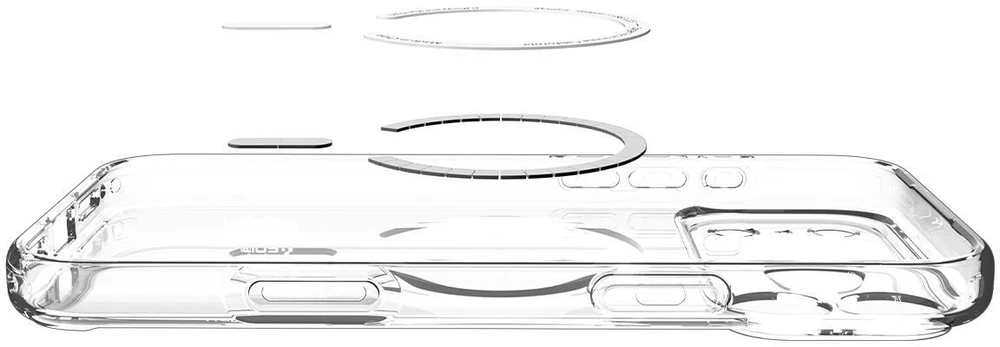 Dėklas „Spigen Ultra Hybrid MagSafe“, skaidrus oranžinis - iPhone 17 Pro