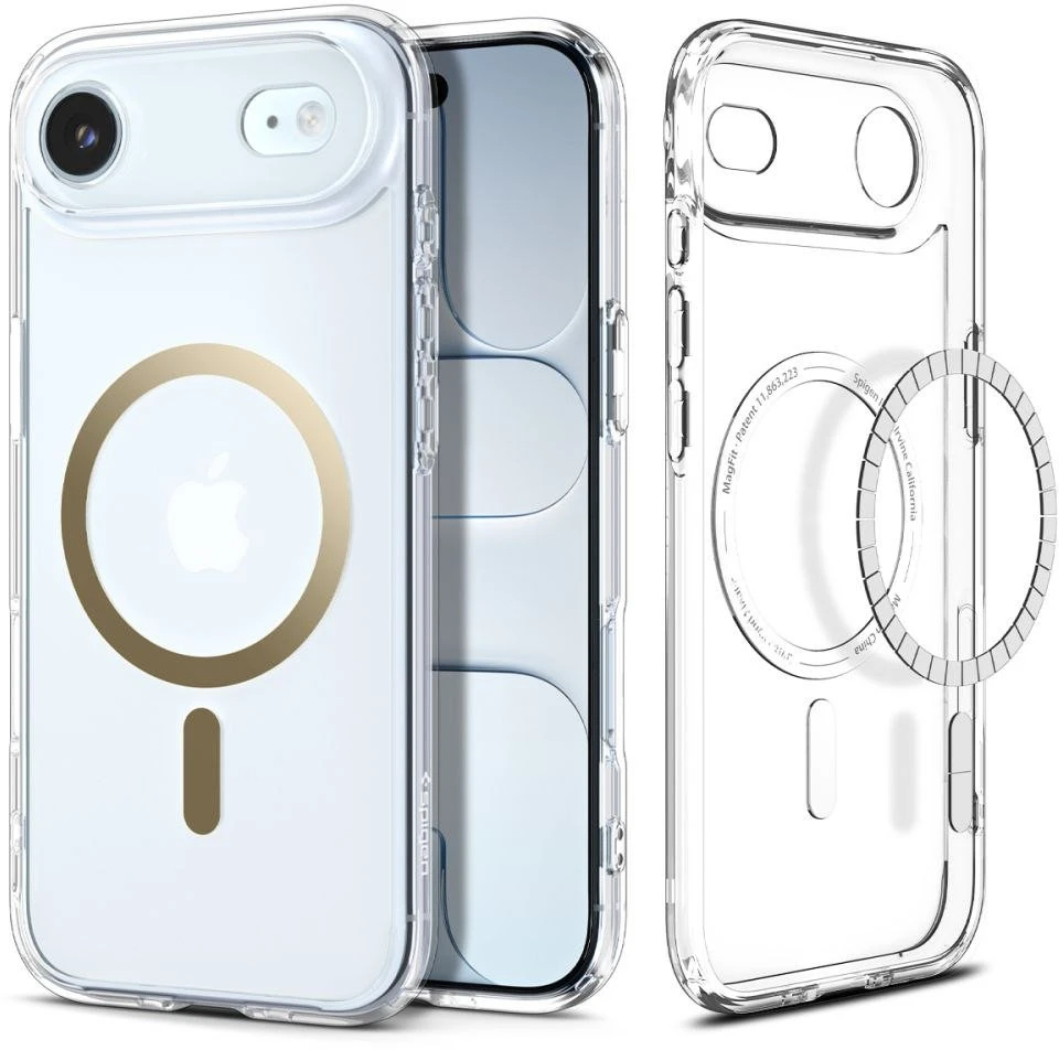 Spigen Ultra Hybrid MagSafe dėklas skirtas Apple iPhone 17 Air – skaidrus auksos spalvos