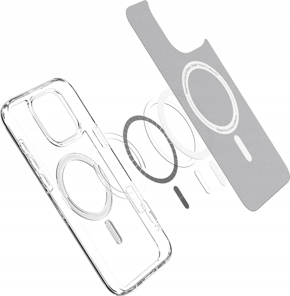 Dėklas Spigen Ultra Hybrid MagSafe, baltas + stiklas tR EZ Fit Pack - iPhone 16 Pro Max