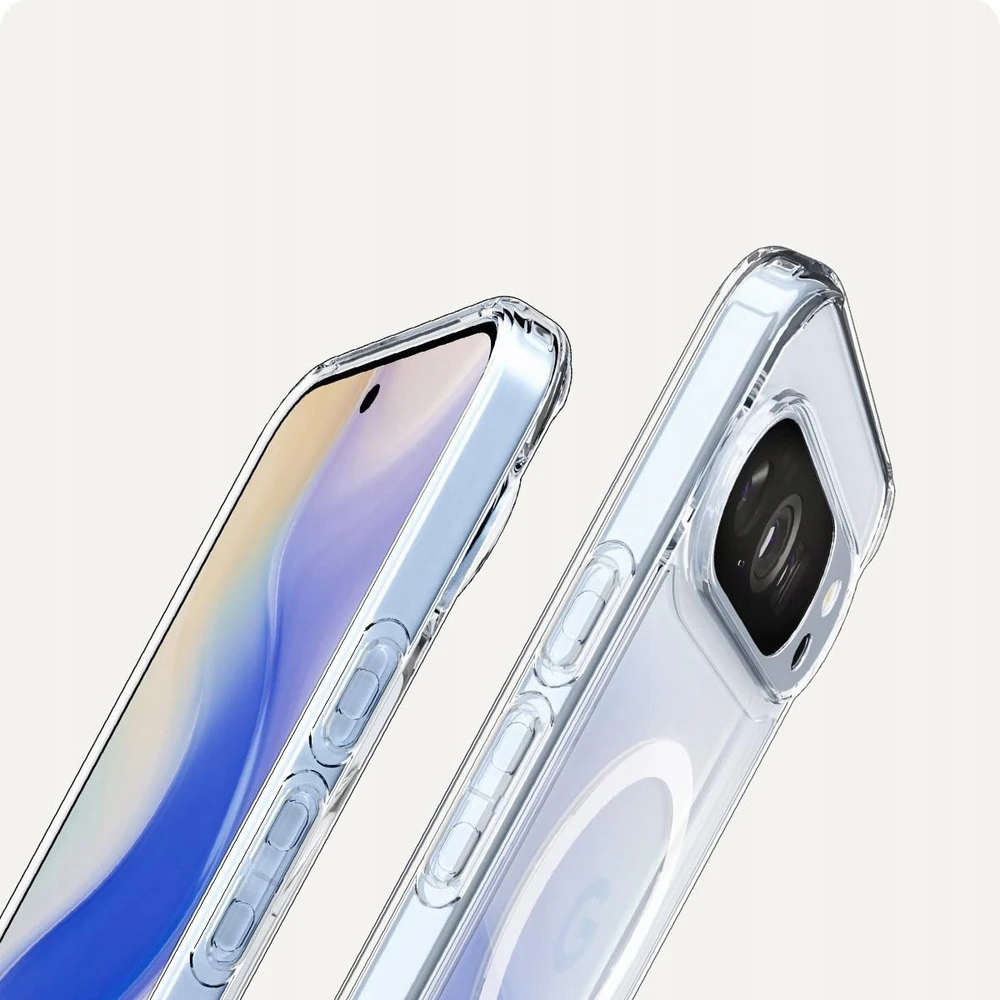 „Spigen Ultra Hybrid Mag MagSafe“ dėklas, skirtas „Google Pixel 10 / 10 Pro“ – skaidrus ir baltas