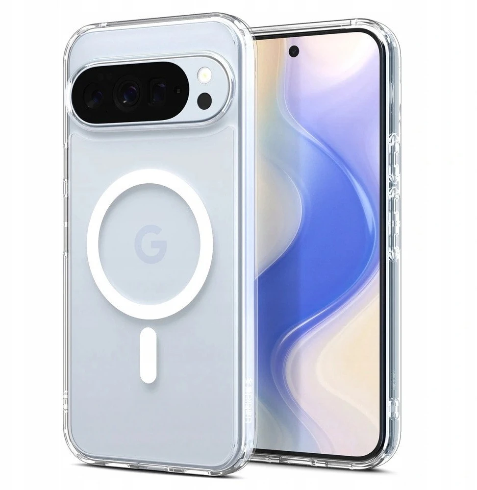 „Spigen Ultra Hybrid Mag MagSafe“ dėklas, skirtas „Google Pixel 10 / 10 Pro“ – skaidrus ir baltas