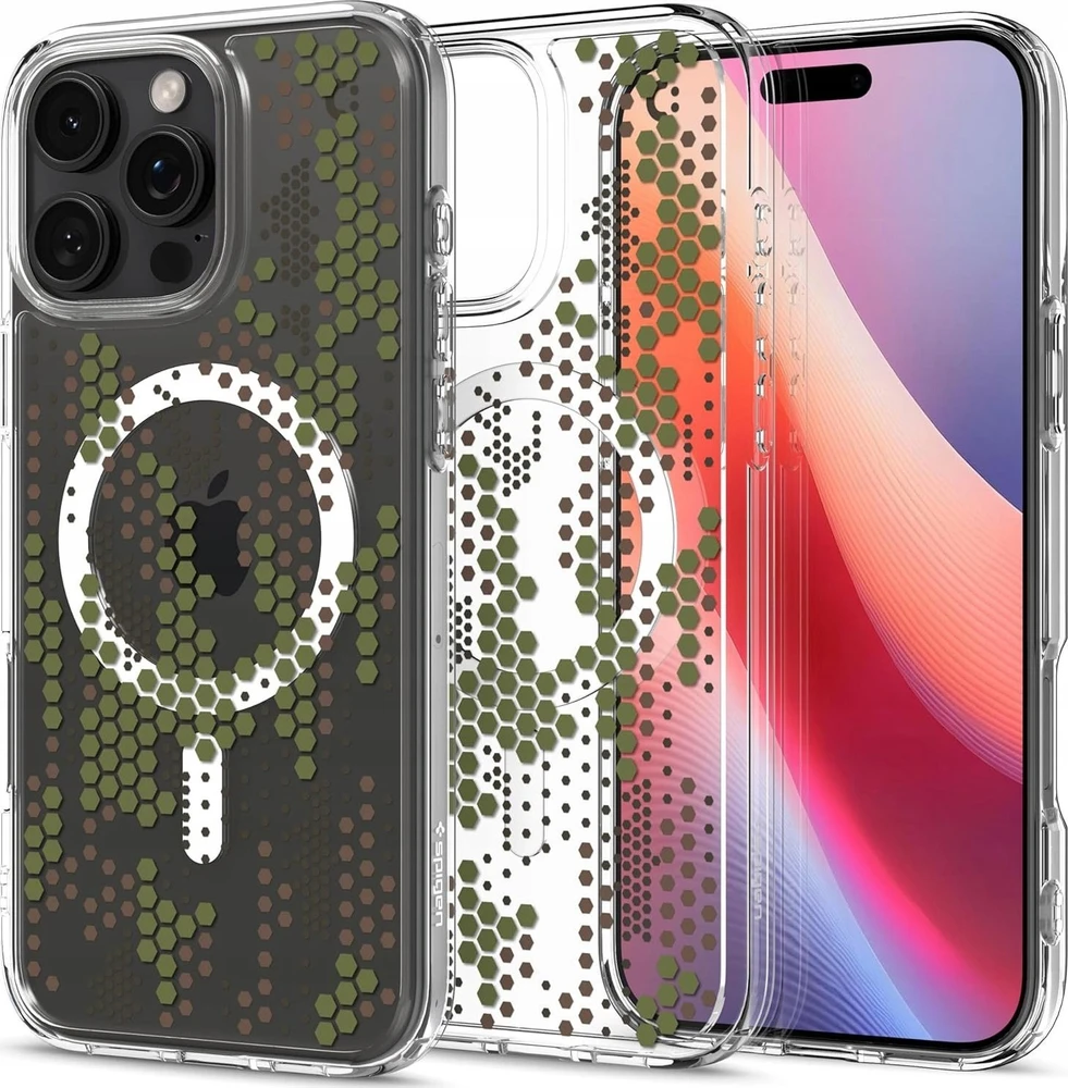 Dėklas Spigen Ultra Hybrid MagSafe, digital camo - iPhone 16 Pro Max