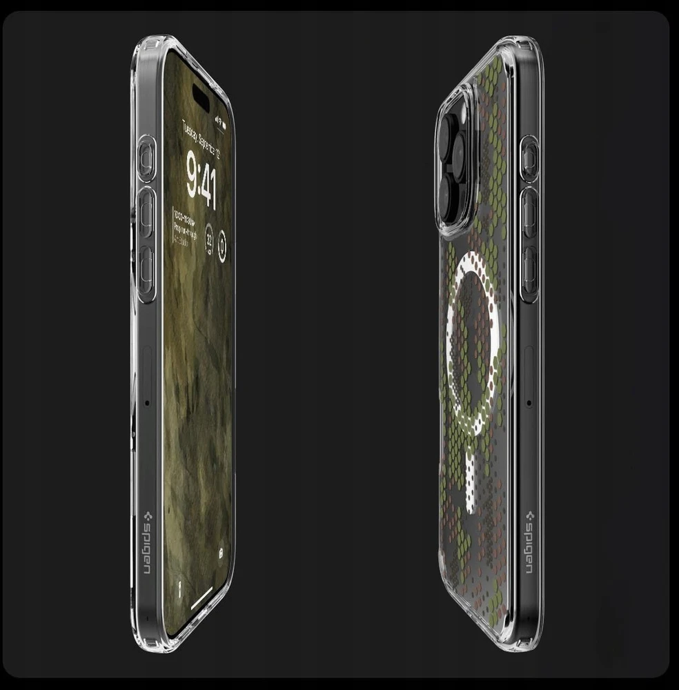 Dėklas Spigen Ultra Hybrid MagSafe, digital camo - iPhone 16 Pro Max