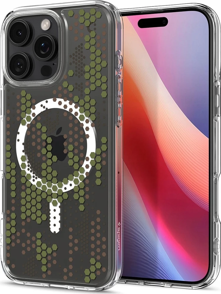 Dėklas Spigen Ultra Hybrid MagSafe, digital camo - iPhone 16 Pro