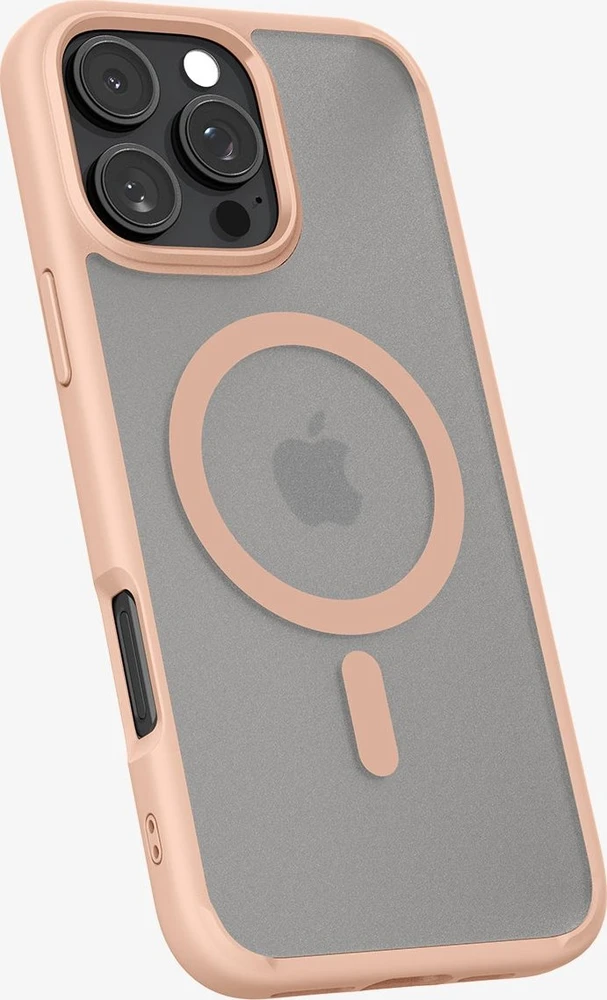 Dėklas Spigen „Ultra Hybrid MagSafe“, šerkšno rožinės spalvos titano spalvos – „iPhone 16 Pro“