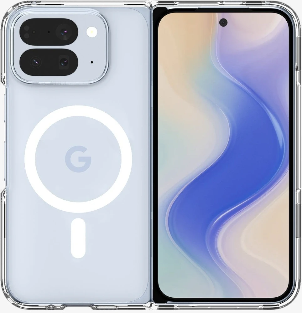 Dėklas Spigen „Ultra Hybrid MagSafe“, skaidriai baltas – „Google Pixel 10 Pro Fold“