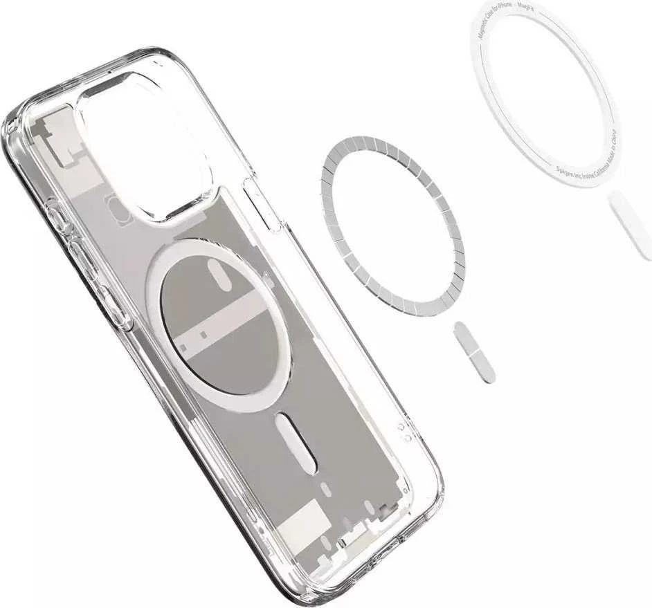 Spigen Ultra Hybrid Zero One (MagFit) dėklas skirtas Apple iPhone 15 Pro, spalva - Zero One Natural Titanium