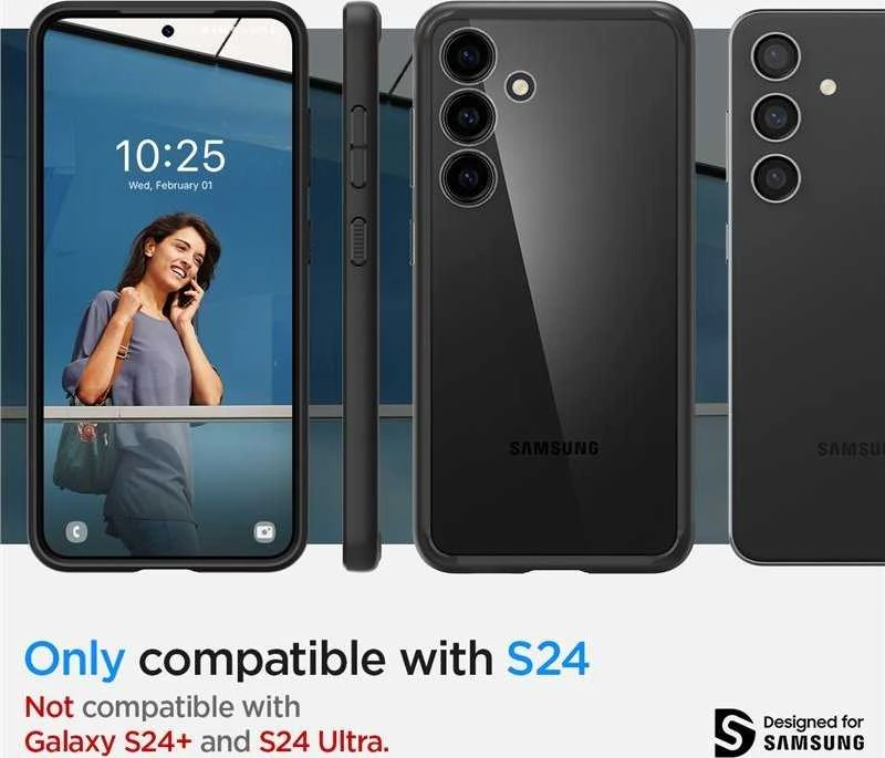 Samsung Galaxy S24 Spigen Ultra Hybrid Matte dėklas telefonui juodos spalvos